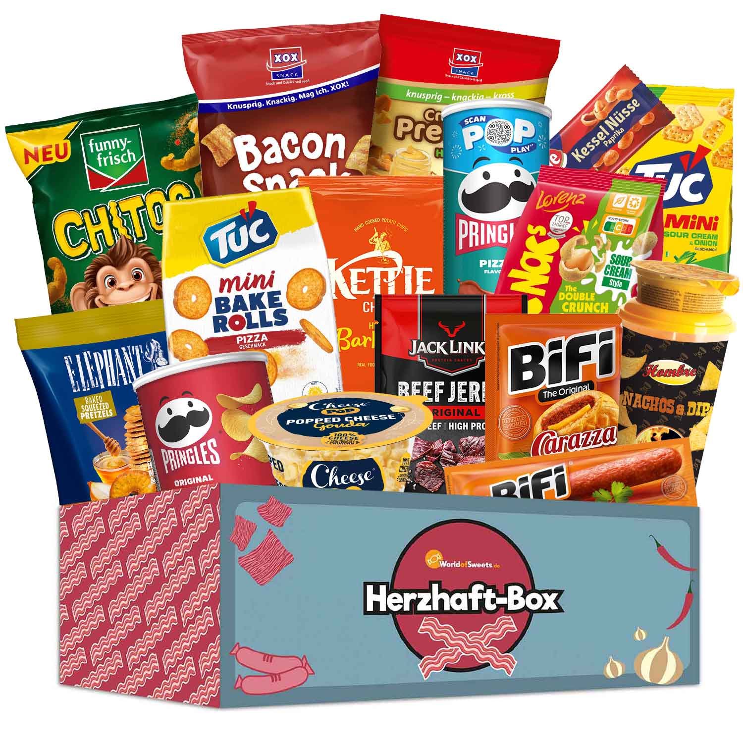 World of Sweets Herzhaft-Box, echtes Produktfoto